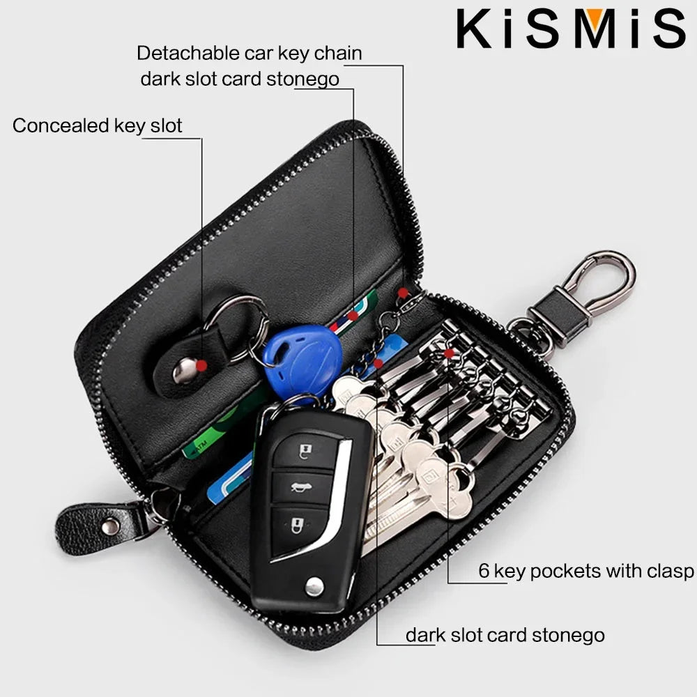 Multifunction Leather Key Case for Car & House Keys