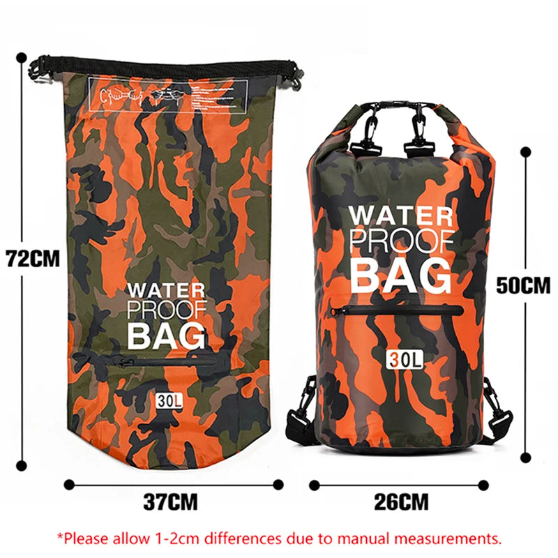 Waterproof Dry Bags With Wet Separation Pocket Backpack For Kayaking Boating Swimming Outdoor Sports Bag