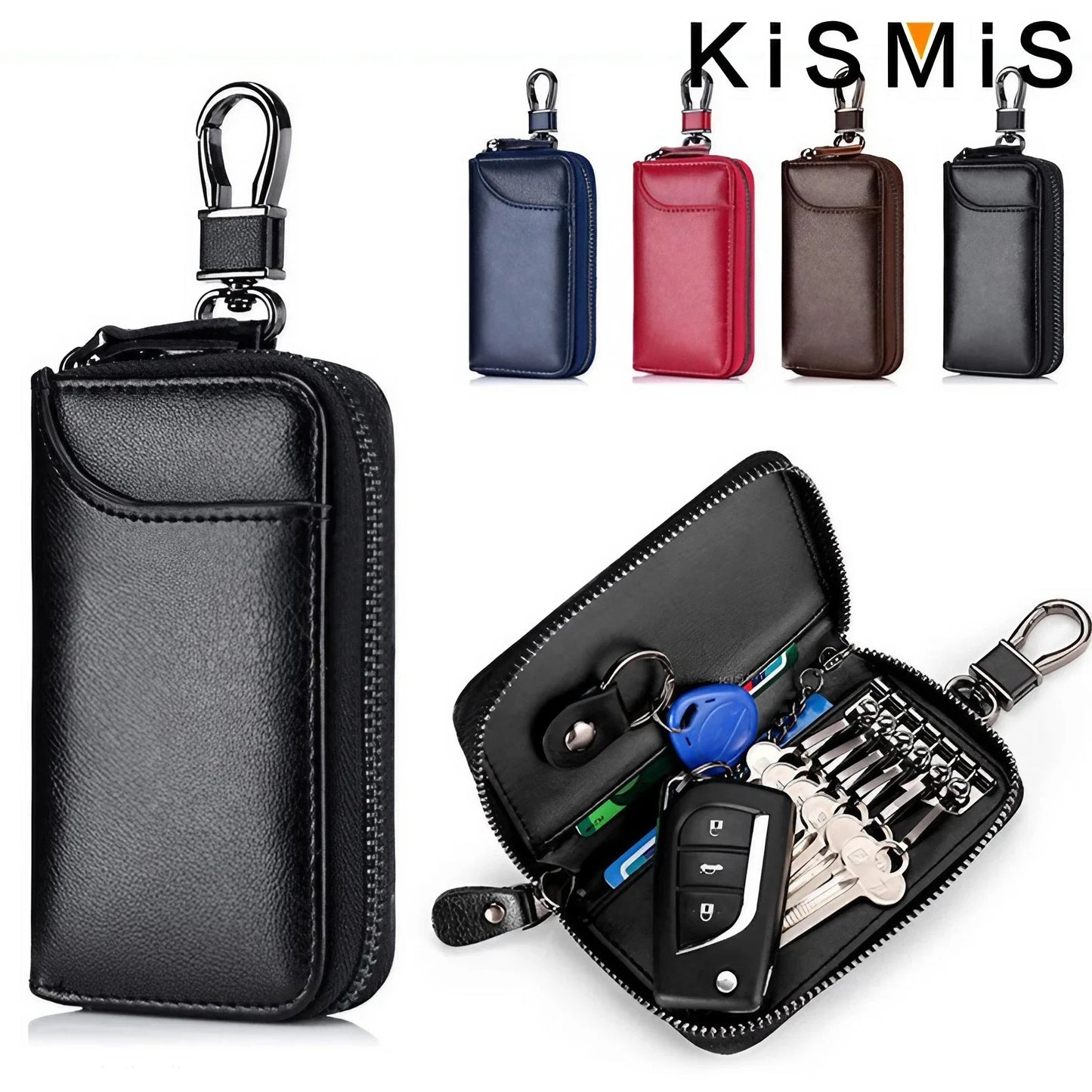 Multifunction Leather Key Case for Car & House Keys